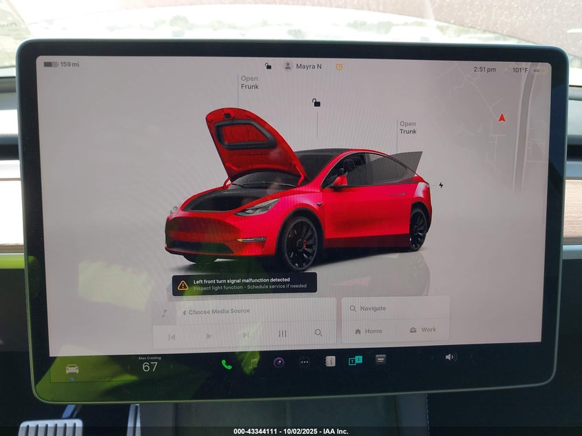 2025 Tesla Model Y Performance Dual Motor All-Wheel Drive VIN: 7SAYGDEF1SA351359 Lot: 43344111