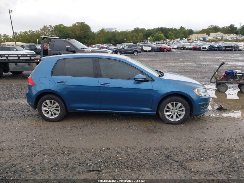 2016 Volkswagen Golf Tsi S 4-Door VIN: 3VW217AU3GM021123 Lot: 43344165