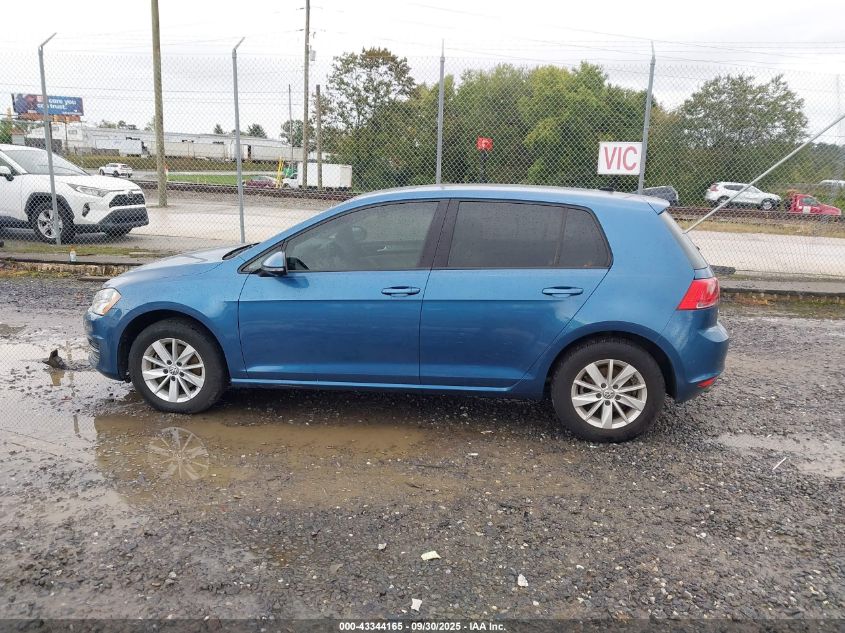 2016 Volkswagen Golf Tsi S 4-Door VIN: 3VW217AU3GM021123 Lot: 43344165