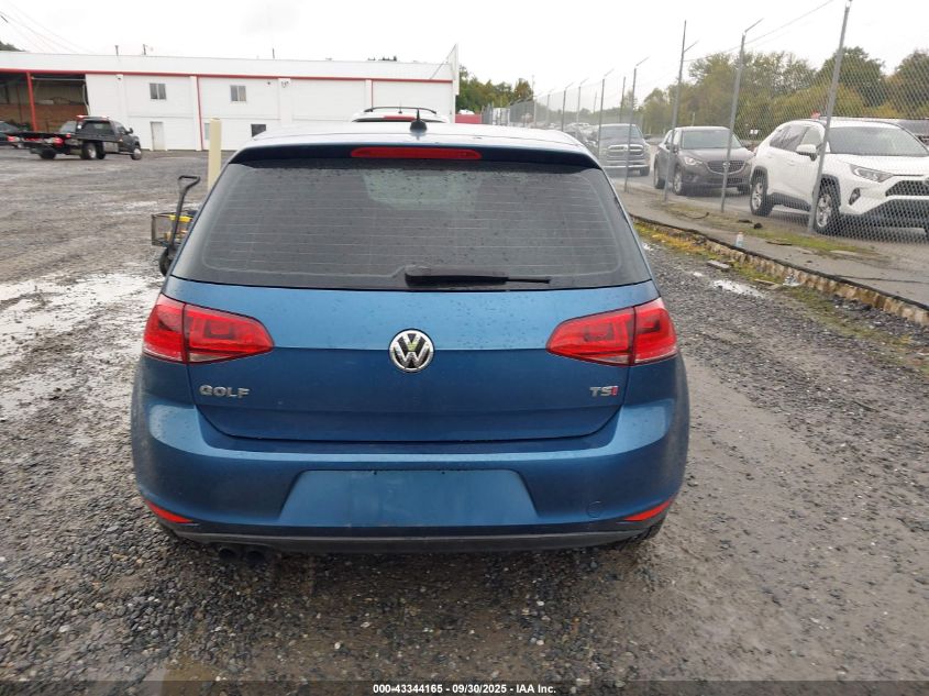 2016 Volkswagen Golf Tsi S 4-Door VIN: 3VW217AU3GM021123 Lot: 43344165