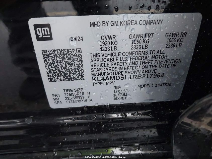 2024 Buick Encore Gx Sport Touring Fwd VIN: KL4AMDSL1RB217964 Lot: 43344195