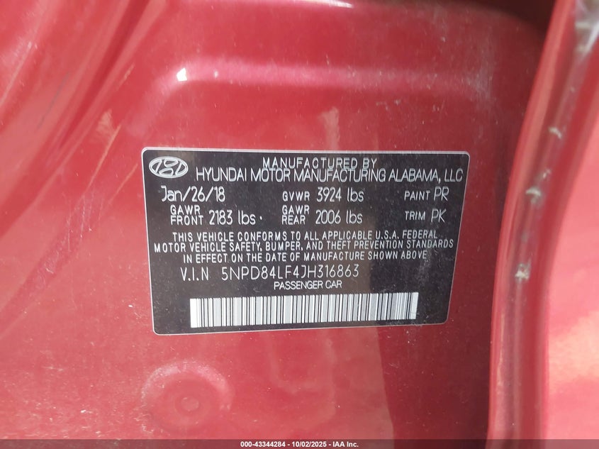 2018 HYUNDAI ELANTRA SEL - 5NPD84LF4JH316863