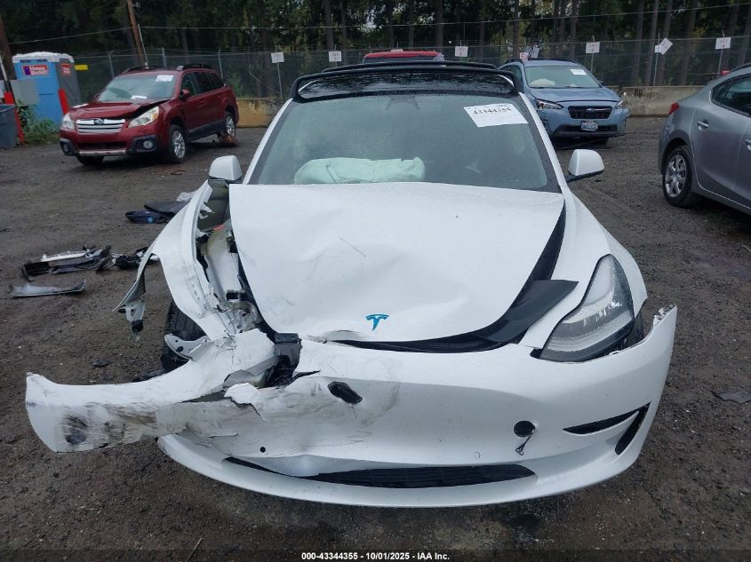 2022 Tesla Model 3 Long Range Dual Motor All-Wheel Drive VIN: 5YJ3E1EB0NF260051 Lot: 43344355