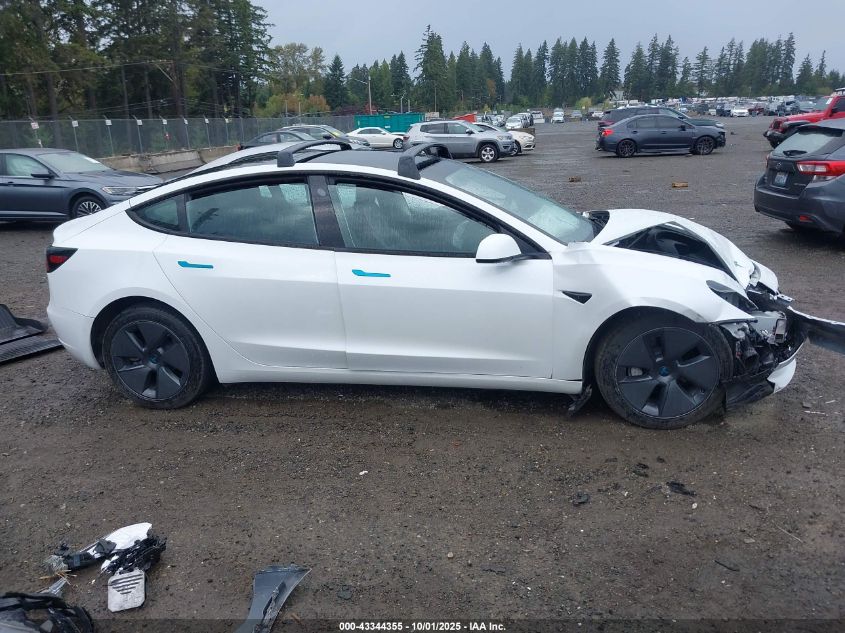 2022 Tesla Model 3 Long Range Dual Motor All-Wheel Drive VIN: 5YJ3E1EB0NF260051 Lot: 43344355
