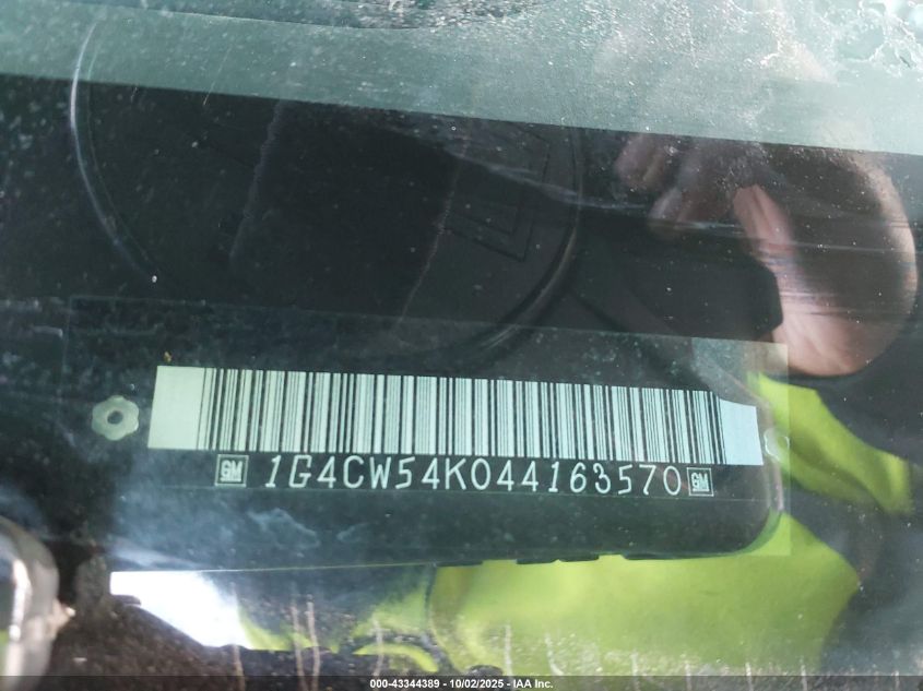 2004 Buick Park Avenue VIN: 1G4CW54K044163570 Lot: 43344389