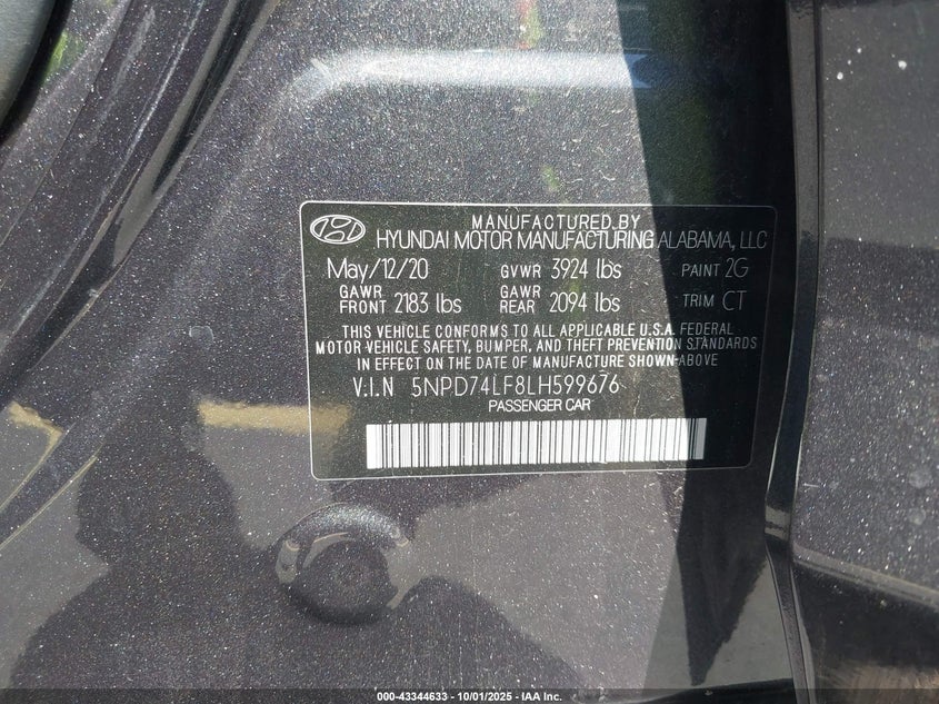 2020 HYUNDAI ELANTRA SE - 5NPD74LF8LH599676