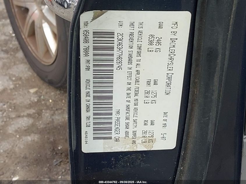 2007 Chrysler 300C VIN: 2C3KA63H77H828745 Lot: 43344762