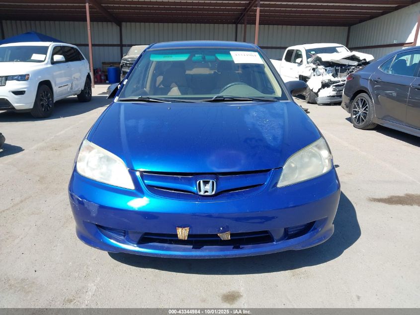 2005 Honda Civic Vp VIN: 1HGES16355L019271 Lot: 43344984