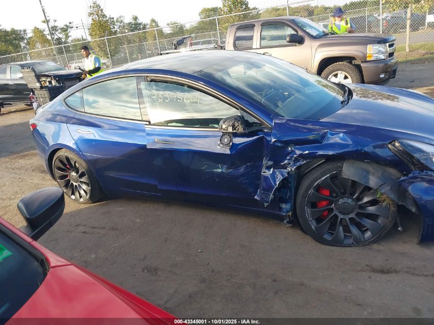 2023 Tesla Model 3 Performance Dual Motor All-Wheel Drive VIN: 5YJ3E1EC1PF602389 Lot: 43345001