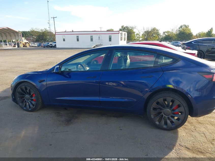 2023 Tesla Model 3 Performance Dual Motor All-Wheel Drive VIN: 5YJ3E1EC1PF602389 Lot: 43345001