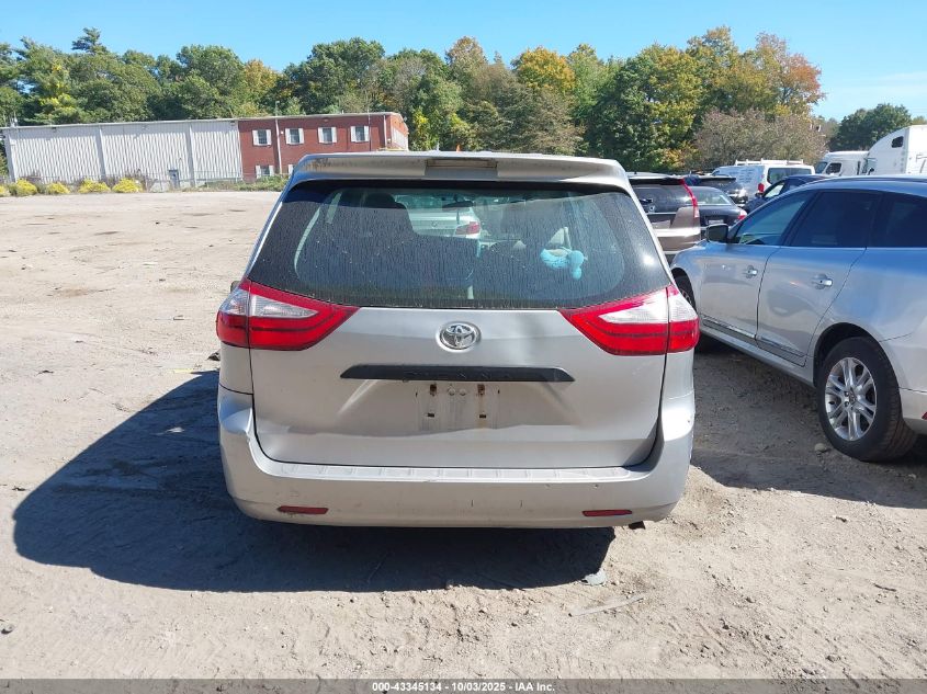 2015 Toyota Sienna L 7 Passenger VIN: 5TDZK3DC0FS554362 Lot: 43345134