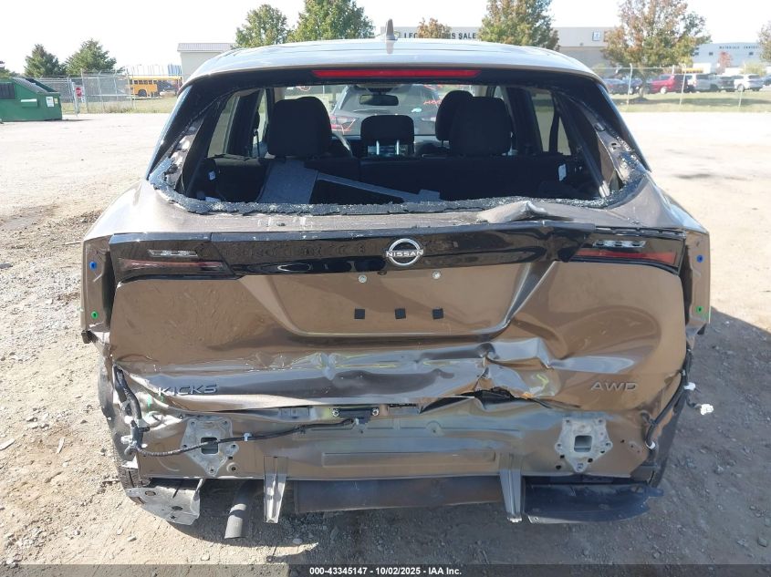 2025 Nissan Kicks Sv Intelligent Awd VIN: 3N8AP6CB8SL341737 Lot: 43345147