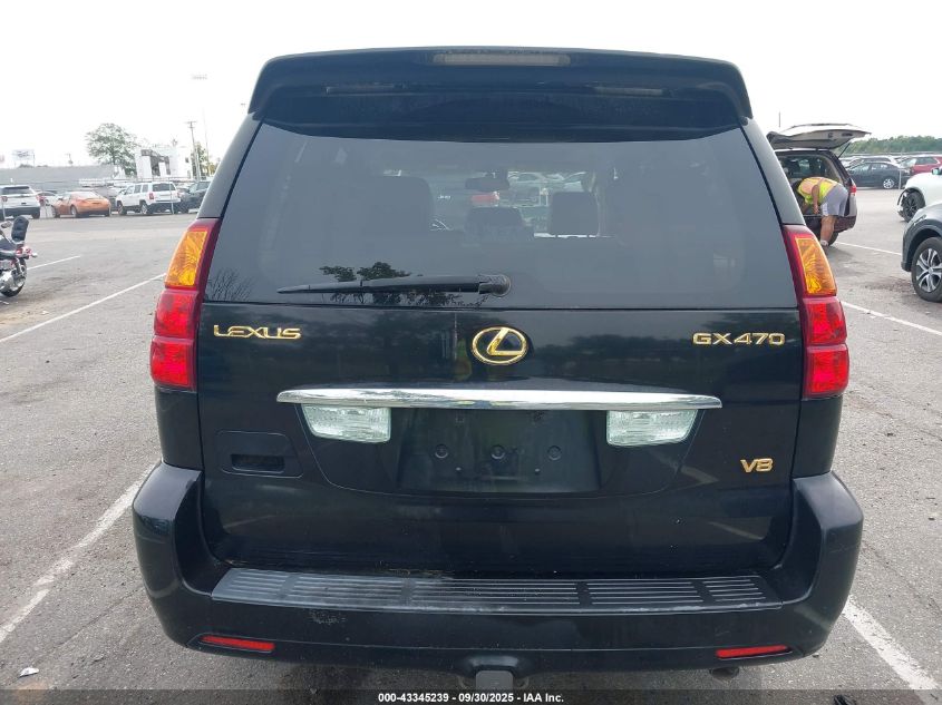 2003 Lexus Gx 470 VIN: JTJBT20X330014789 Lot: 43345239