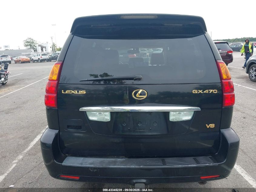 2003 Lexus Gx 470 VIN: JTJBT20X330014789 Lot: 43345239