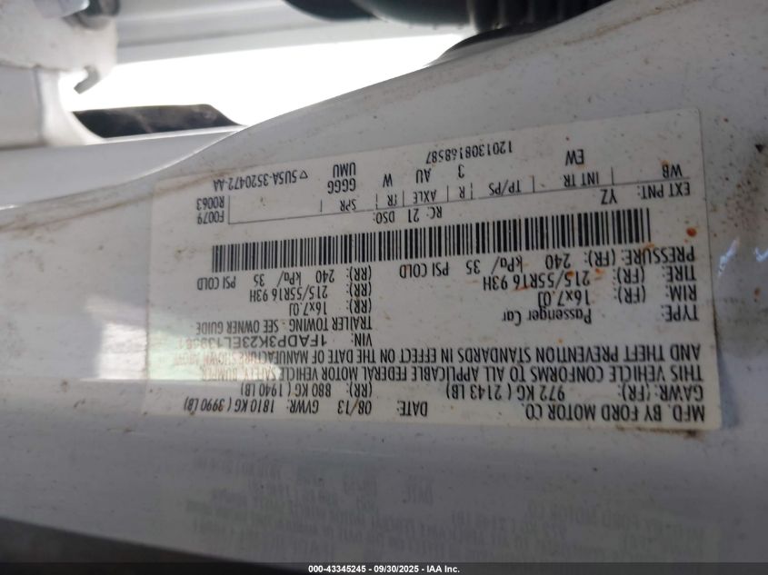 2014 Ford Focus Se VIN: 1FADP3K23EL139581 Lot: 43345245