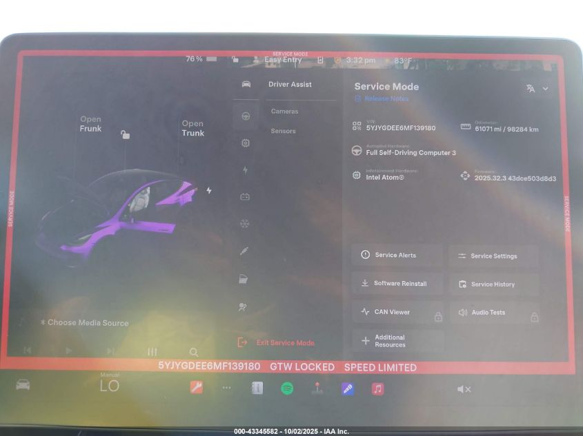 2021 Tesla Model Y Long Range Dual Motor All-Wheel Drive VIN: 5YJYGDEE6MF139180 Lot: 43345582