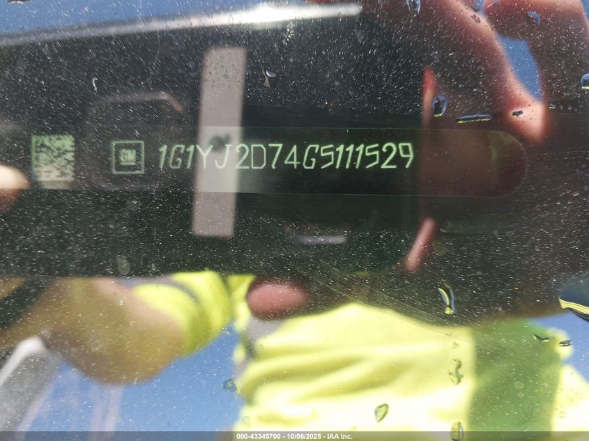 2016 CHEVROLET CORVETTE STINGRAY Z51 1G1YJ2D74G5111529