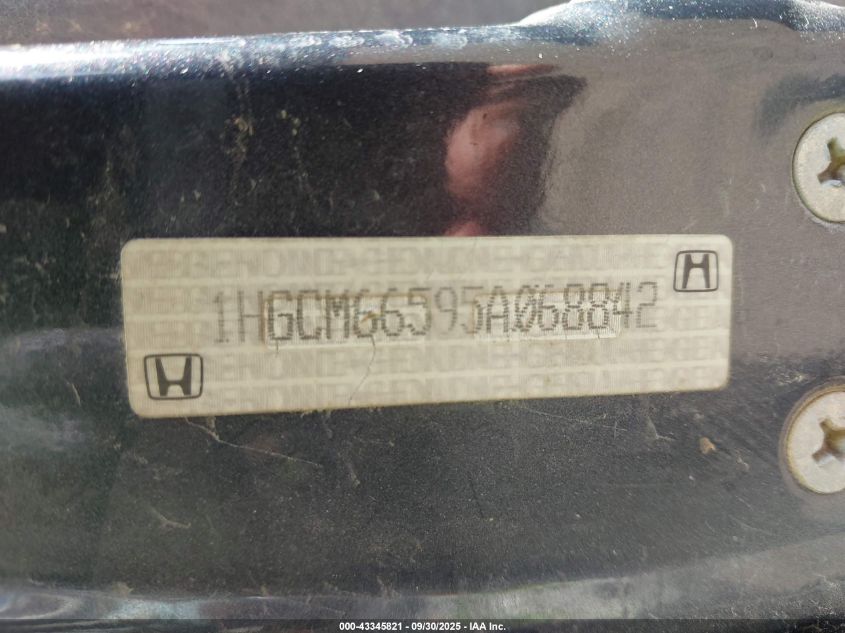 2005 Honda Accord 3.0 Ex VIN: 1HGCM66595A068842 Lot: 43345821