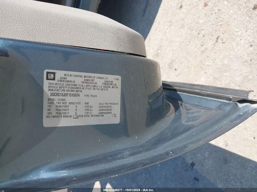 2007 Chevrolet Silverado 1500 Ltz VIN: 2GCEC13J971519974 Lot: 43346277