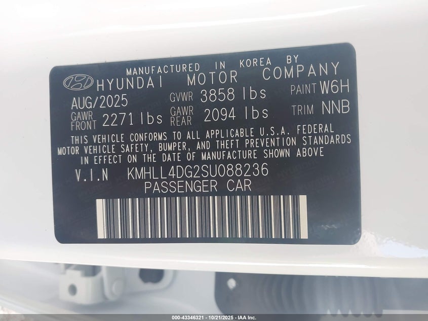 2025 HYUNDAI ELANTRA SE KMHLL4DG2SU088236