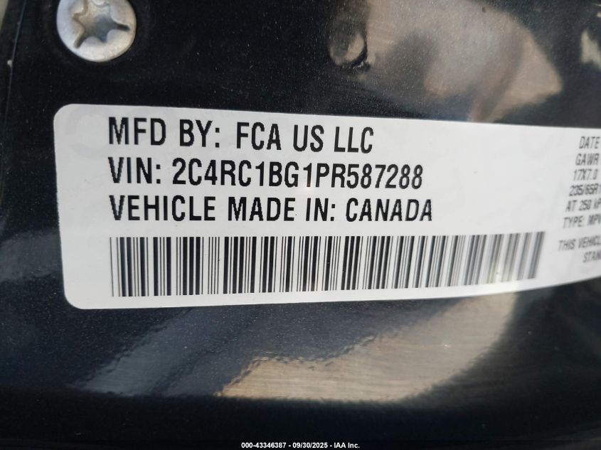 2023 Chrysler Pacifica Touring L VIN: 2C4RC1BG1PR587288 Lot: 43346387