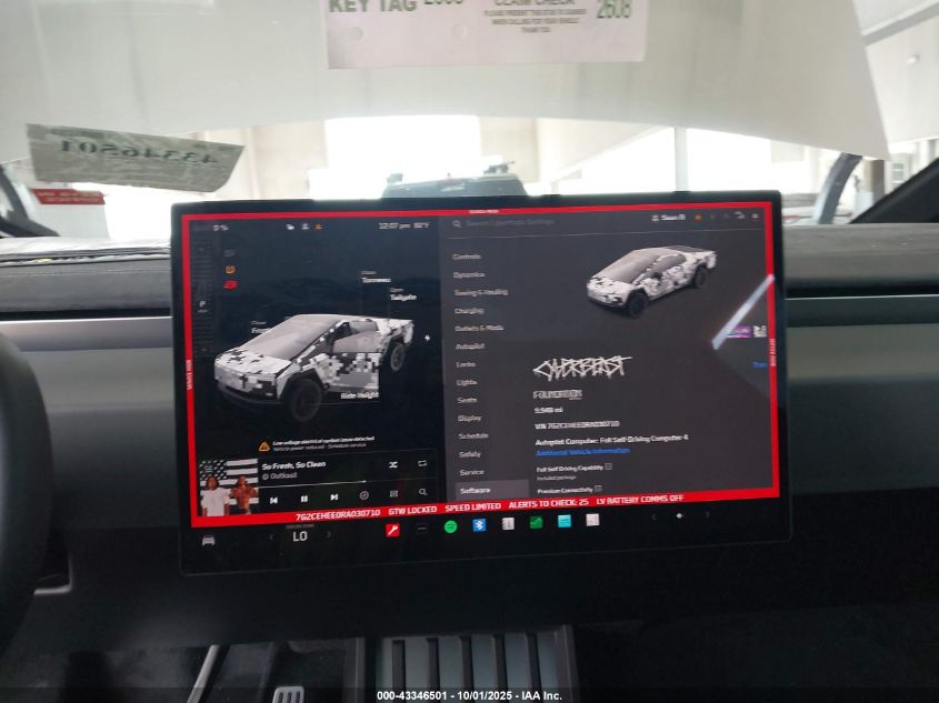 2024 Tesla Cybertruck Cyberbeast VIN: 7G2CEHEE0RA030710 Lot: 43346501