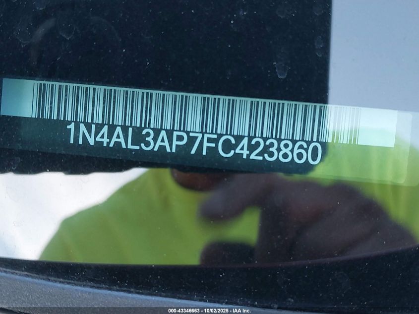 2015 Nissan Altima 2.5 S VIN: 1N4AL3AP7FC423860 Lot: 43346663