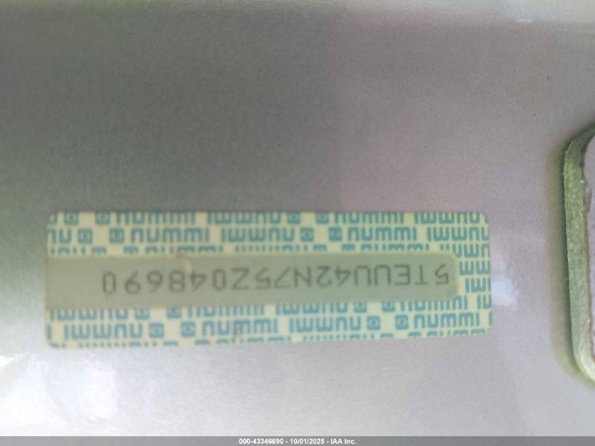 2005 Toyota Tacoma Base V6 VIN: 5TEUU42N75Z048690 Lot: 43346690