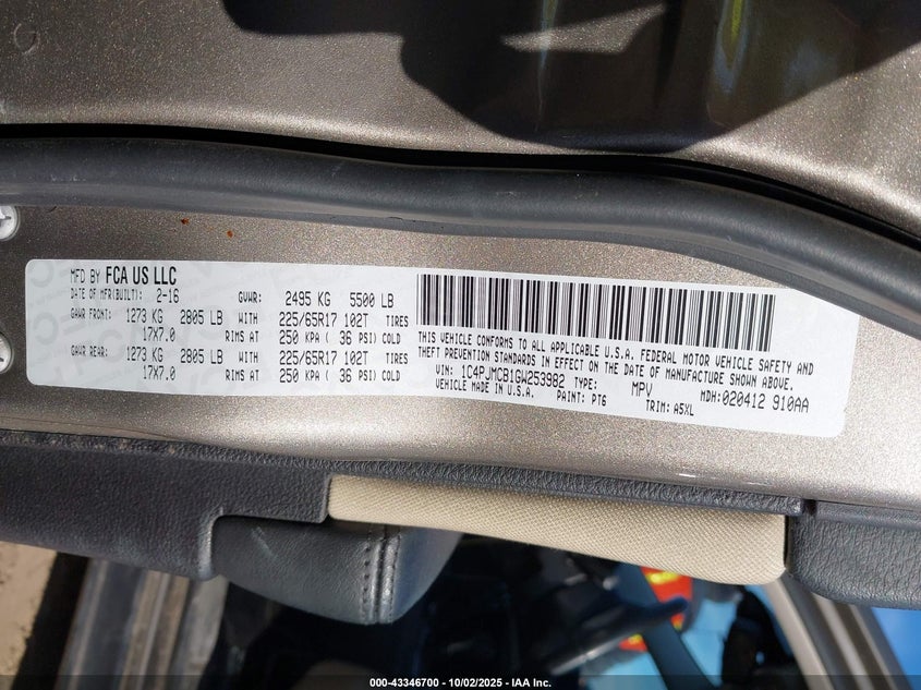 2016 JEEP CHEROKEE LATITUDE - 1C4PJMCB1GW253982