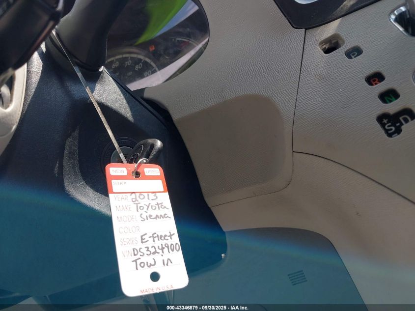 2013 Toyota Sienna Le V6 8 Passenger VIN: 5TDKK3DC5DS324900 Lot: 43346879