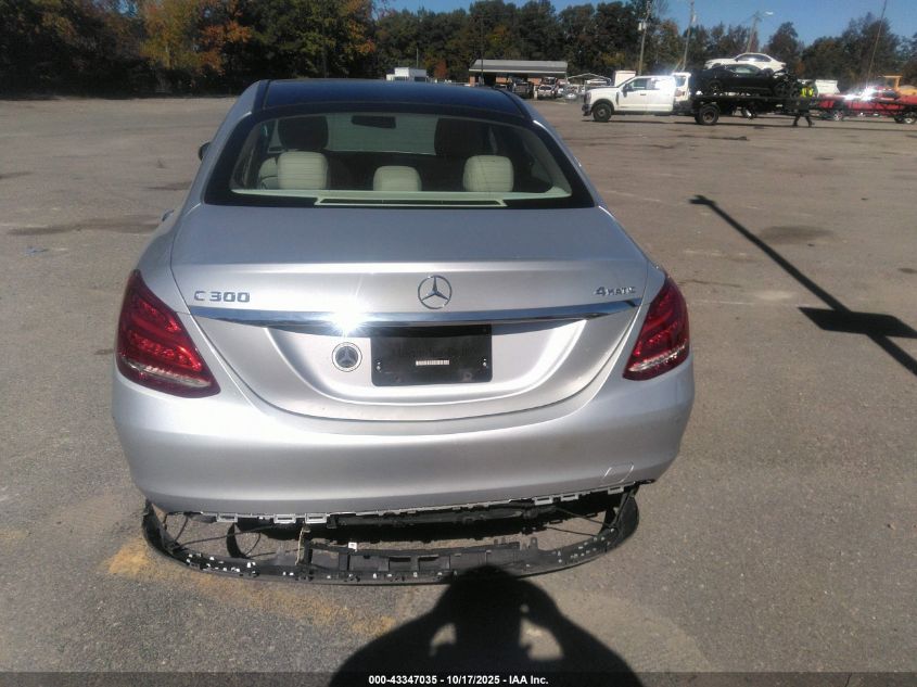 2017 Mercedes-Benz C 300 Luxury 4Matic VIN: 55SWF4KB7HU206216 Lot: 43347035