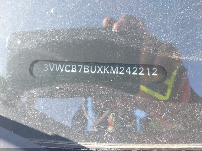 2019 Volkswagen Jetta 1.4T R-Line/1.4T S/1.4T Se VIN: 3VWCB7BUXKM242212 Lot: 43347054