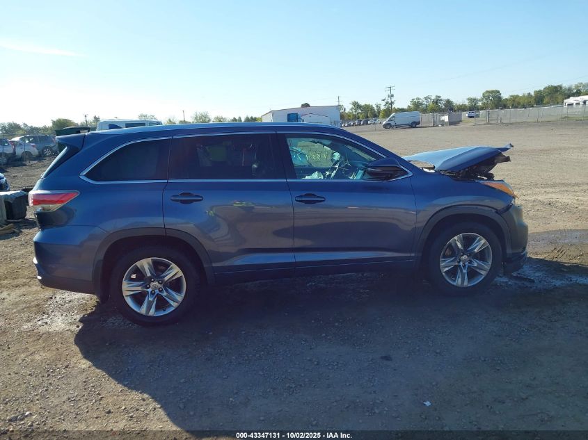 2015 Toyota Highlander Limited V6 VIN: 5TDDKRFH4FS160465 Lot: 43347131