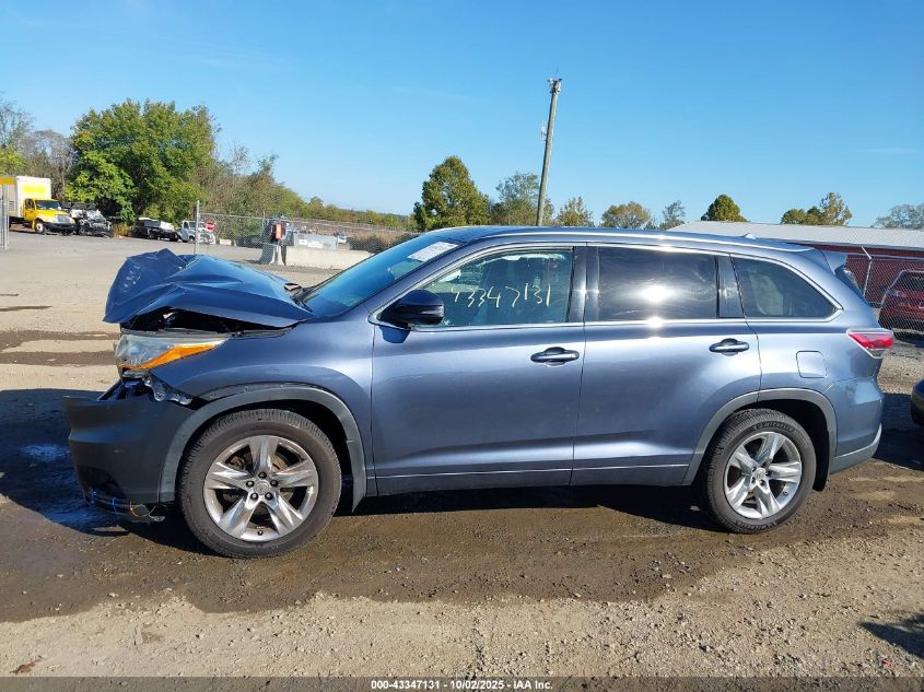 2015 Toyota Highlander Limited V6 VIN: 5TDDKRFH4FS160465 Lot: 43347131