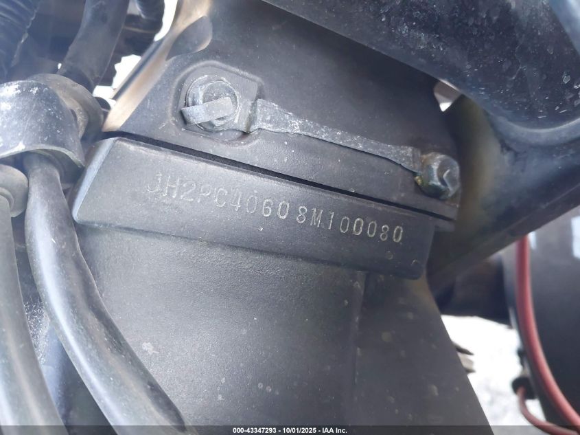 2008 Honda Cbr600 Rr VIN: JH2PC40608M100080 Lot: 43347293