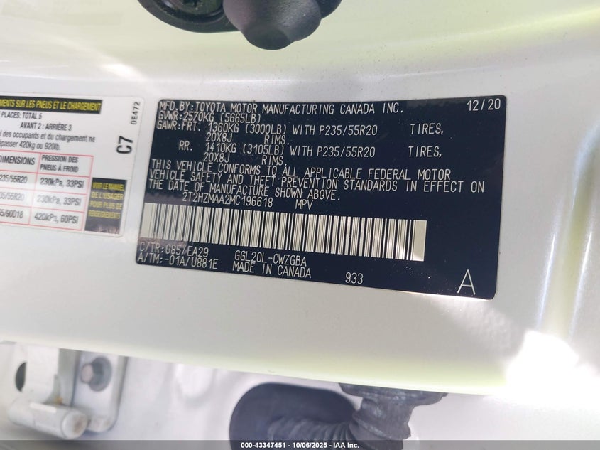 2021 LEXUS RX 350 - 2T2HZMAA2MC196618