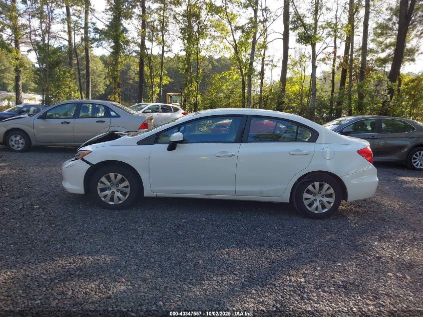 2012 Honda Civic Lx VIN: 2HGFB2F54CH574492 Lot: 43347557