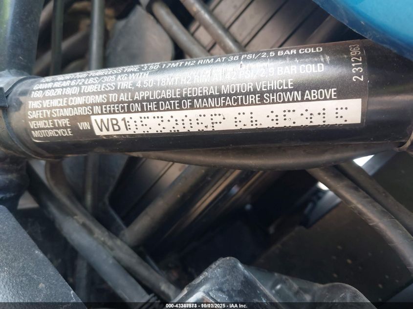 1993 BMW K1100 Rs VIN: WB1053205P6495915 Lot: 43347573