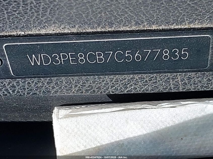 2012 Mercedes-Benz Sprinter 2500 High Roof VIN: WD3PE8CB7C5677835 Lot: 43347624