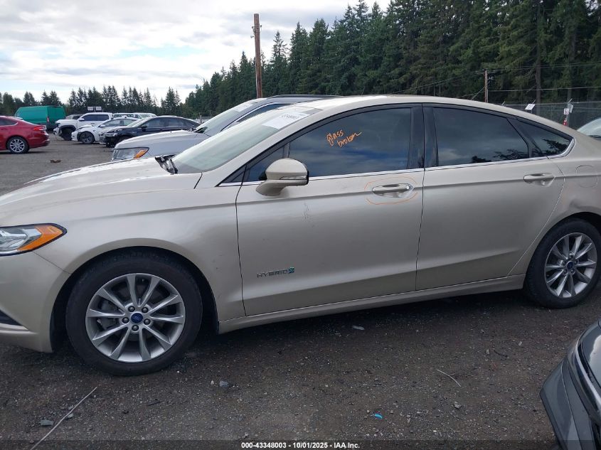 2017 Ford Fusion Hybrid Se VIN: 3FA6P0LU2HR130013 Lot: 43348003