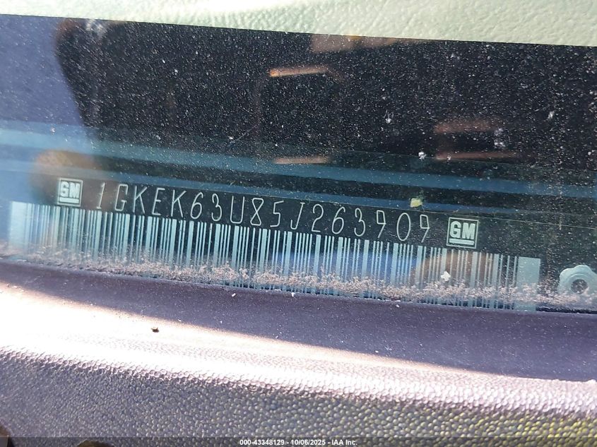 2005 GMC Yukon Denali VIN: 1GKEK63U85J263909 Lot: 43348129