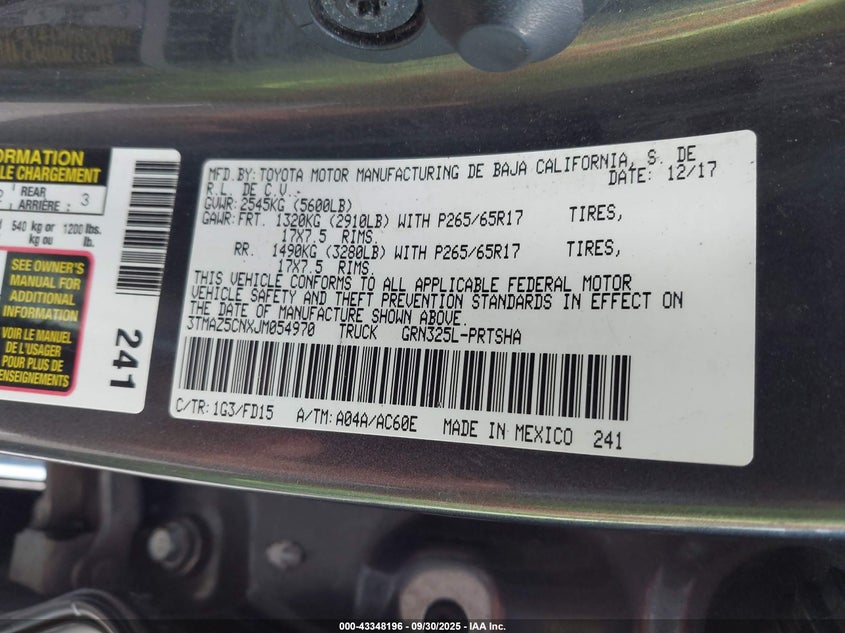 2018 TOYOTA TACOMA SR5 V6 3TMAZ5CNXJM054970