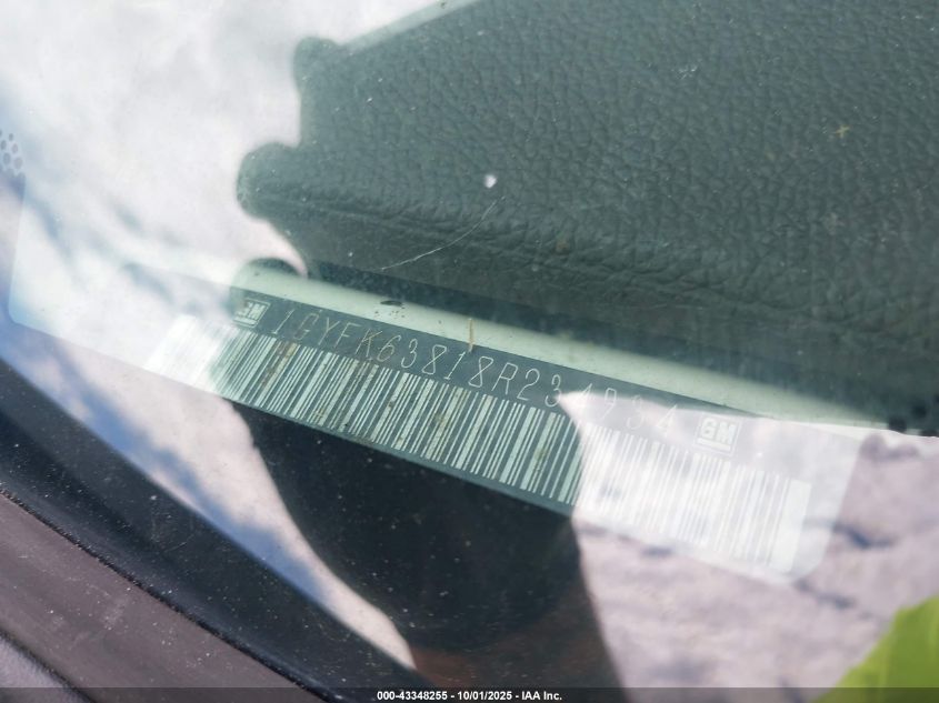 2008 Cadillac Escalade Standard VIN: 1GYFK63818R234934 Lot: 43348255