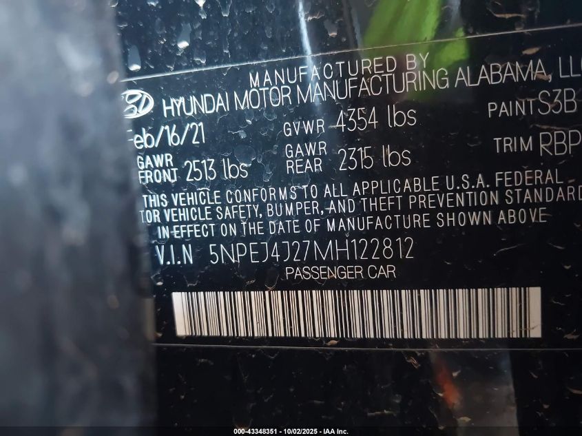 2021 HYUNDAI SONATA SEL PLUS - 5NPEJ4J27MH122812