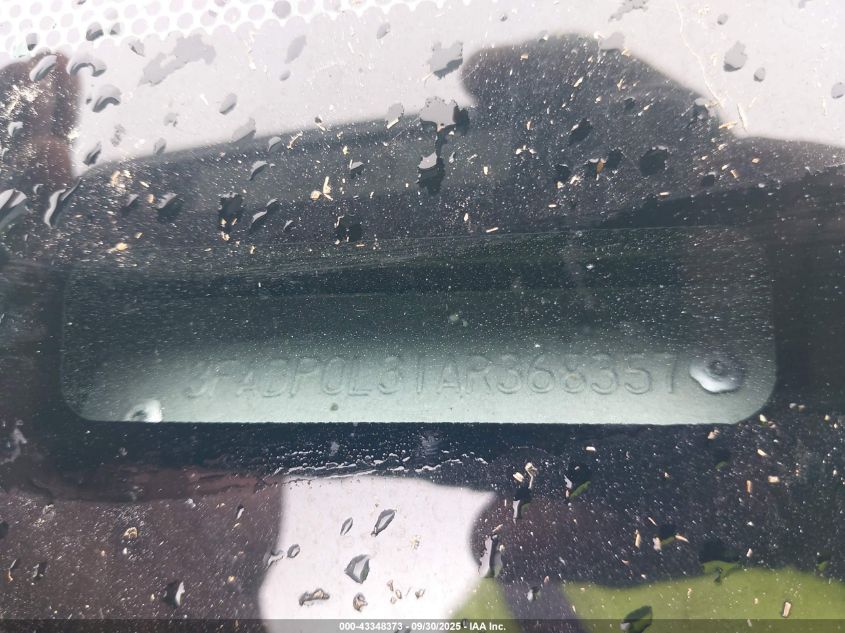 2010 Ford Fusion Hybrid VIN: 3FADP0L31AR368357 Lot: 43348373