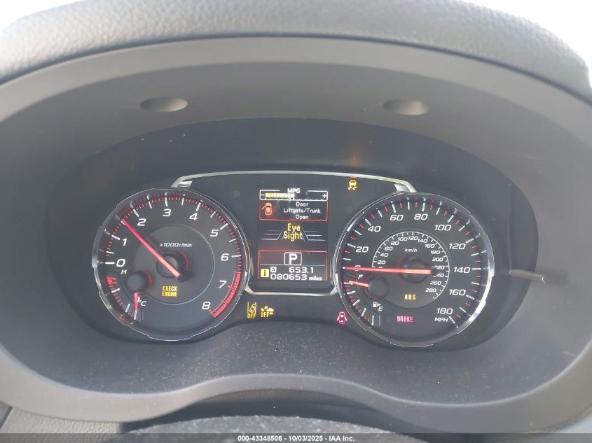 2019 Subaru Wrx Premium VIN: JF1VA1F69K8820687 Lot: 43348506