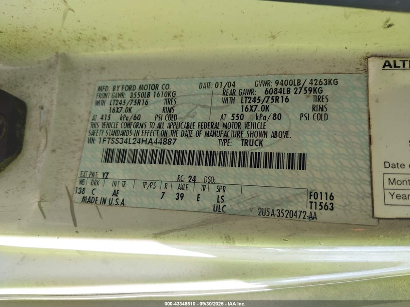 1FTSS34L24HA44887 2004 FORD ECONOLINE photo no. 9