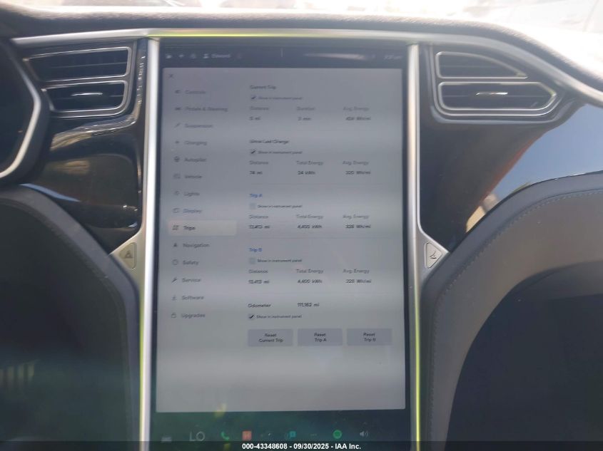 2014 Tesla Model S P85 VIN: 5YJSA1H1XEFP55190 Lot: 43348608