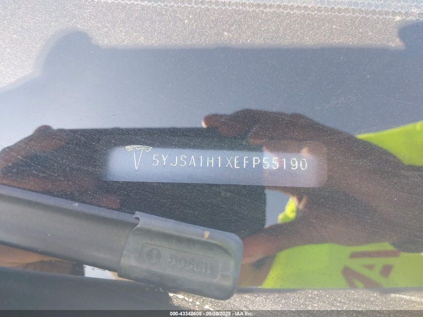 2014 Tesla Model S P85 VIN: 5YJSA1H1XEFP55190 Lot: 43348608