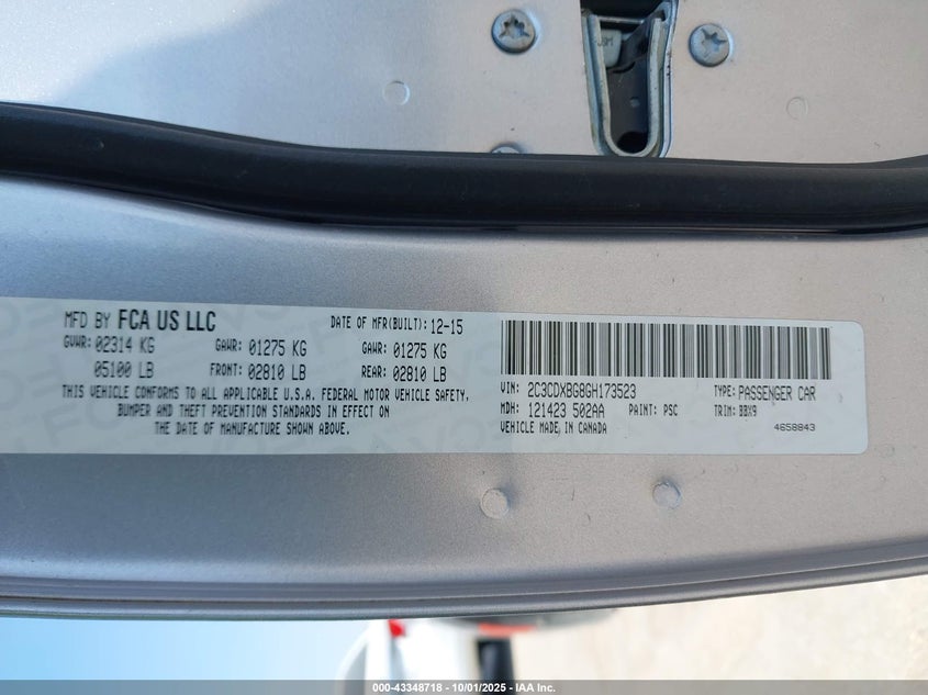 2016 DODGE CHARGER SE - 2C3CDXBG8GH173523